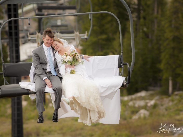 wedding photographers in denver ski lift